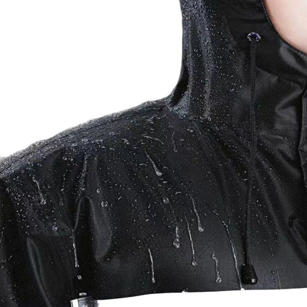 

Ветрозащитный плащ для мотоциклиста, износостойкие светоотражающие полосы, водонепроницаемый дождевик со съемными полями, непромокаемая дождевик