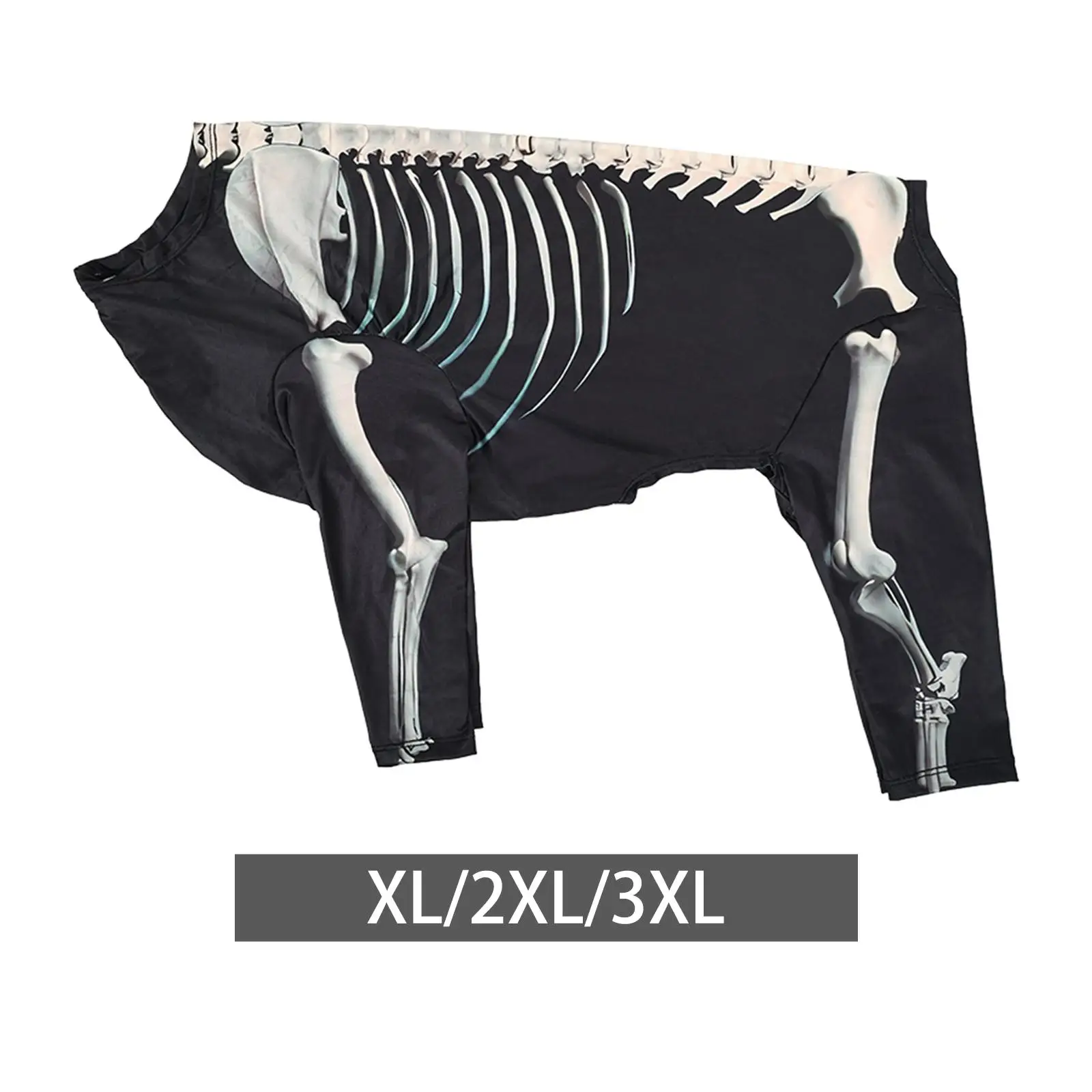 Halloween Skeleton Dog Costume Apparel for Beauty Contests Dogs Cats Party