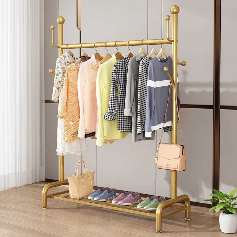 

Balcony Golden Clothes Rack Metal Bedroom Garment Garden Balcony Clothes Hanger Pole Scarf Moveis Para Casa Hallway Furniture