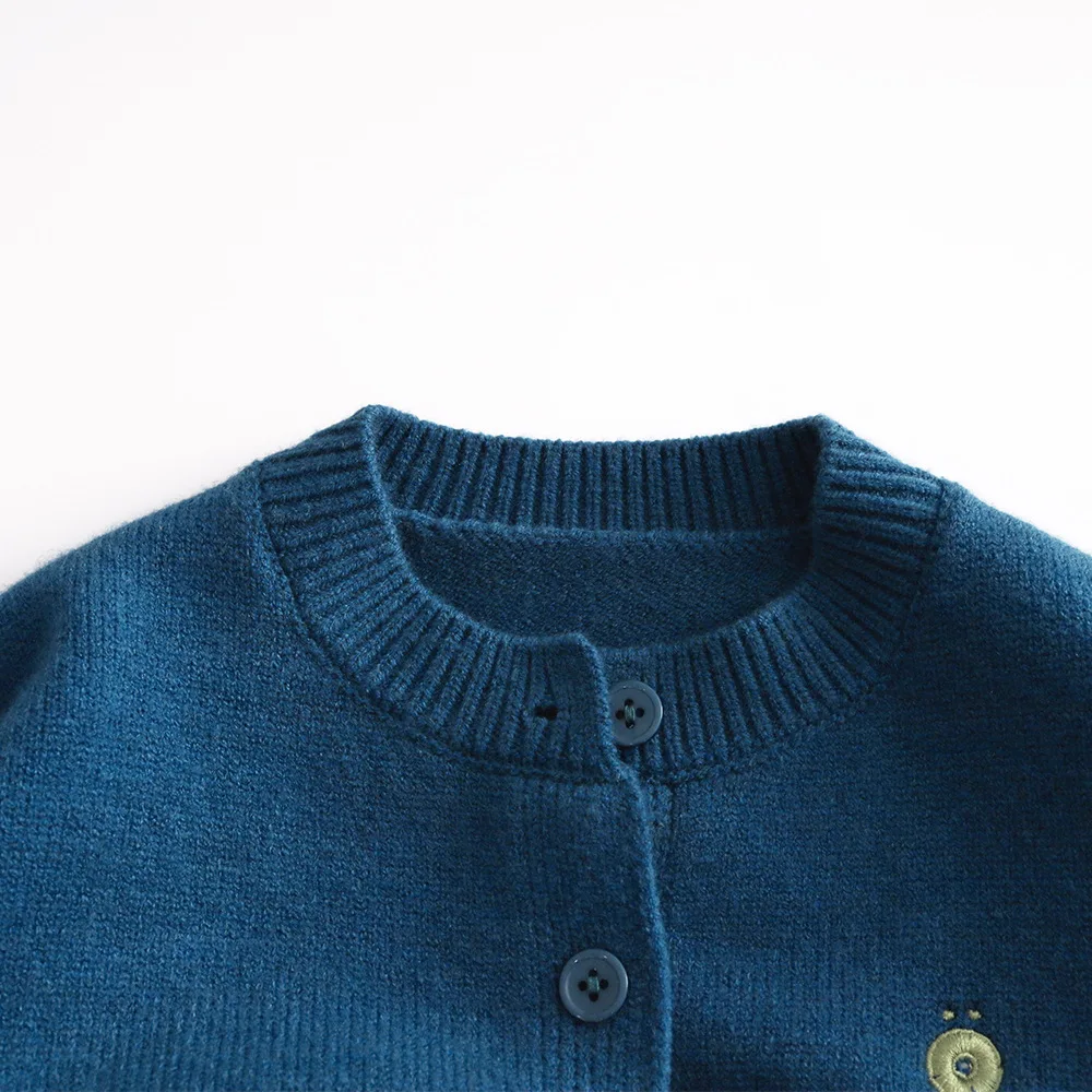 2025 otoño nuevos niños suéter de manga larga abrigo de algodón niñas cárdigan de punto sólido chaqueta de moda para niños prendas de punto informales para niños