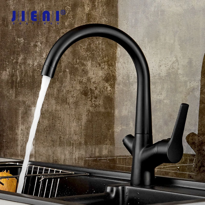 

JIENI Filter Kitchen Sink Faucet Swivel Brass Faucets Household Hot Cold Water Purification 3-in-1 Vegetable Basin Mixer Taps