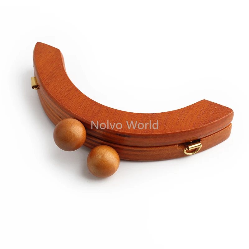 4-10-20PCS 14x6cm Camel Semicircular Mini Wooden Clutched Handles With Screw For Bags Handbag Tote Purse Clasp Frame Accessories