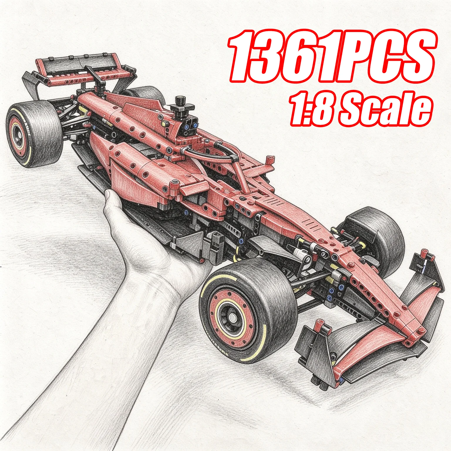 Technical 1361/1639PCS 1:8 Scale SF24 RB20 Racing Car MOC Replica Exclusive DIY Assembly Advanced Construction Kit Birthday Gift
