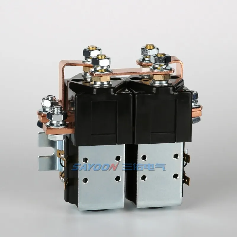 Dual Circuit Changeover DC Contactor 2NO 2NC 100A High Power Switch for Motor Forward Reverse