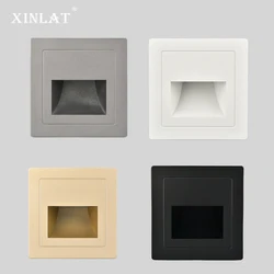 Recessed Wall Lamp Led Stair Lights Non-Sensor Corridor Nightlights for Cabinet Closet Kitchen Luminaires Black White 22v 110v