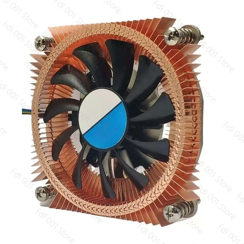 Ultra-thin pure copper heat pipe CPU radiator 1700 1200 115X industrial control NAS silent OPS ball fan