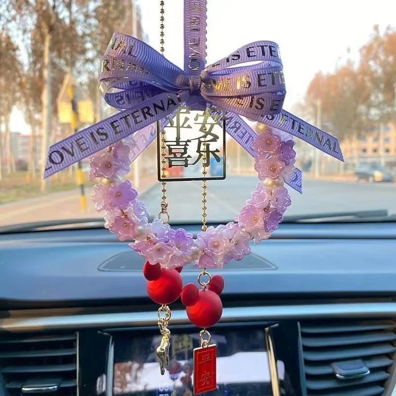 

2025 New Car Pendant Car Rearview Mirror Hangings Female Car High-End Pendants Ornament Safe Joy Lucky Chamrs