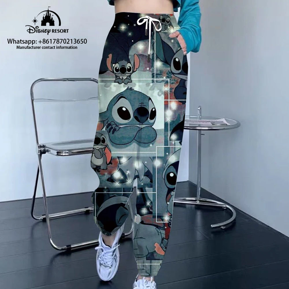 Pantalones deportivos con estampado de dibujos animados de Mickey y Minnie para mujer, ropa informal para correr, estilo callejero, gran oferta,