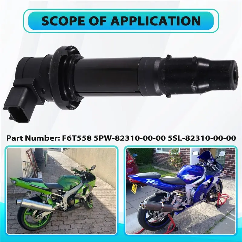 A19Q-2PCS/LOT Ignition Coil F6T558 For 2002-2017 Yamaha YZF FZ1 FZ8 R1 R6 R6S VMX V Max No 5VY-82310-00-00 5VY823100000