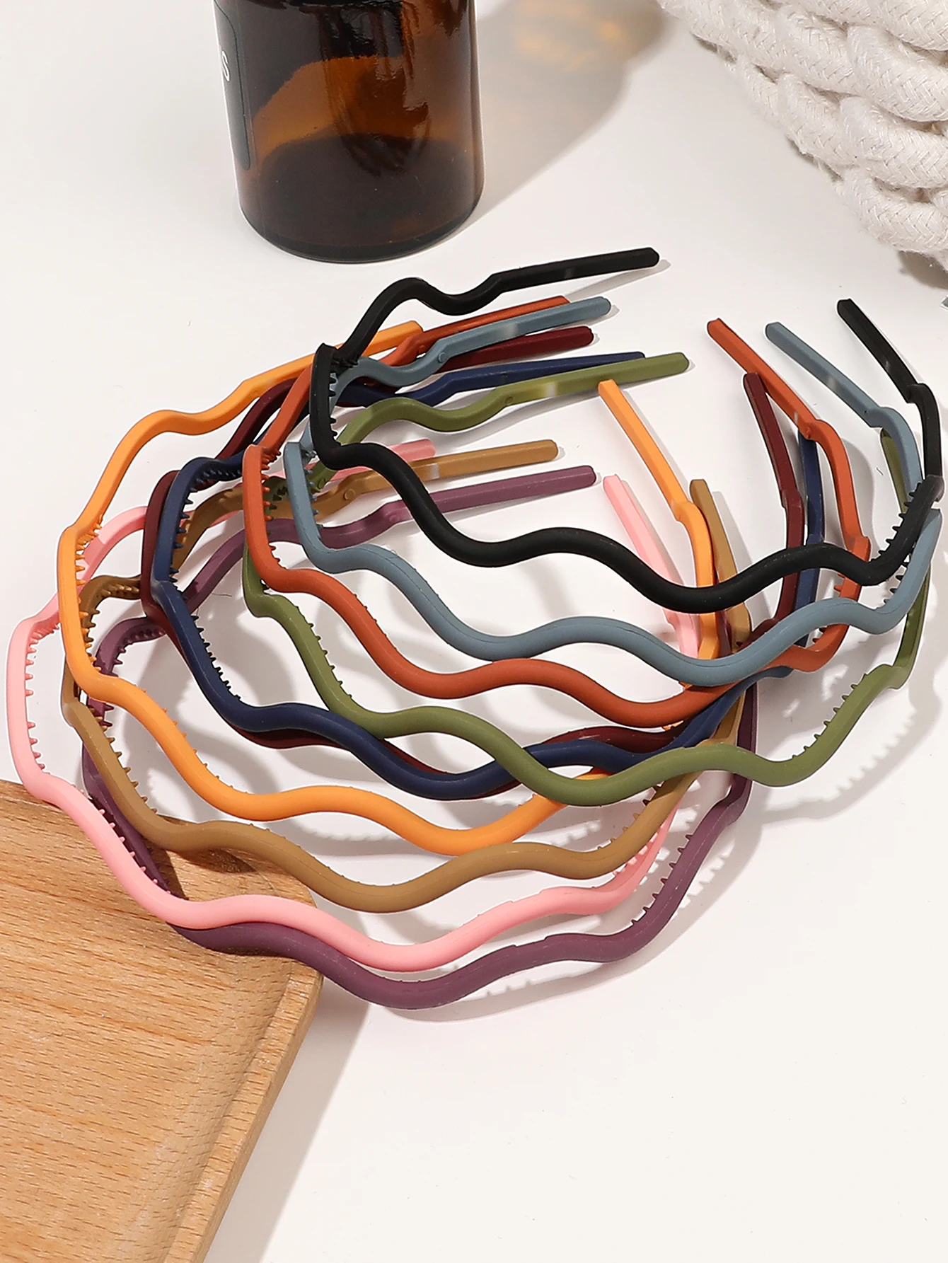 10 Pcs Wavy Headbands,Skinny Thin Non-Slip Flexible Hair Bands Simple Hoops Hair Accessories for Women