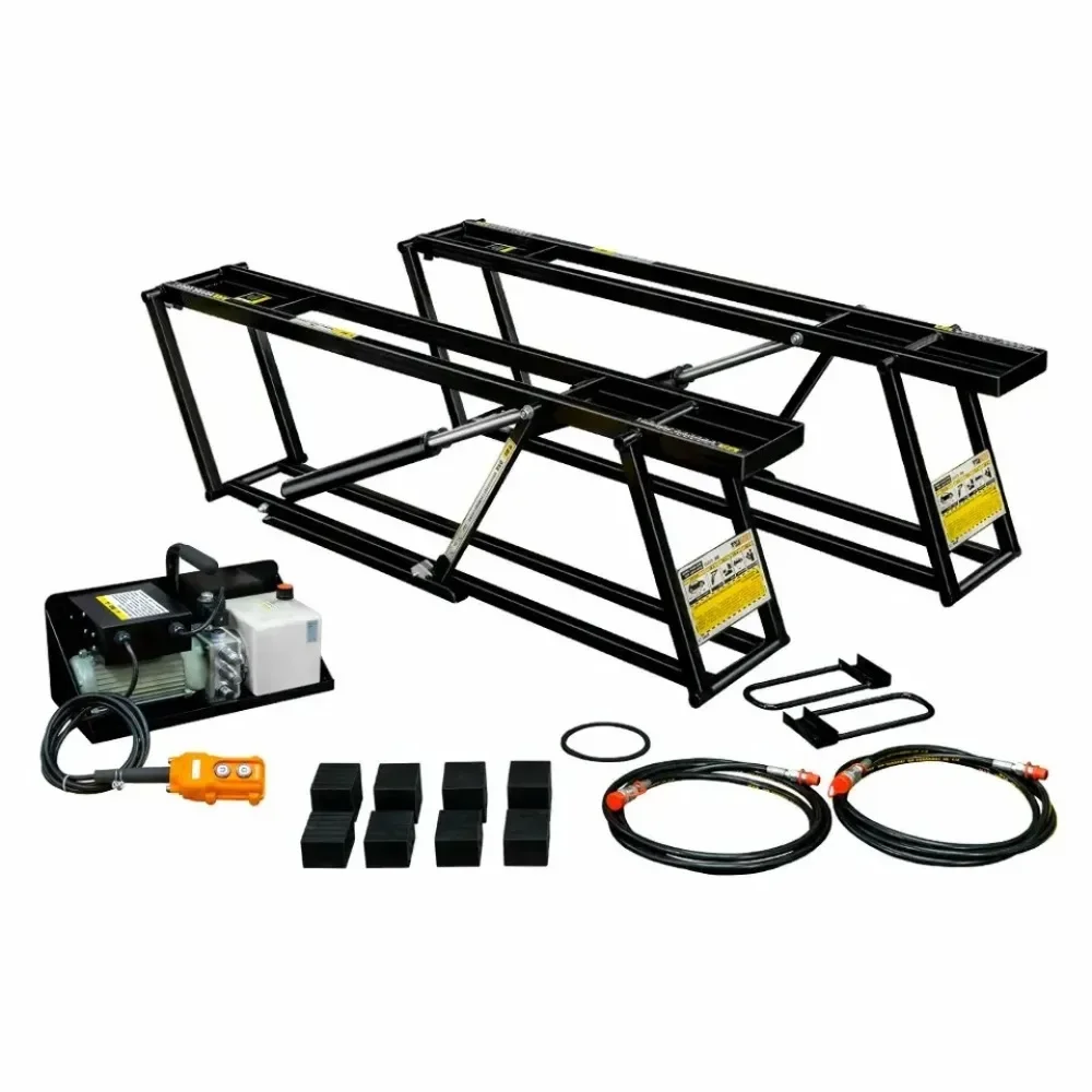 Mini Portable Electric Hydraulic Scissor Car Lift, 3500KG Capacity Double Column Auto Lifter for Fast Lifting