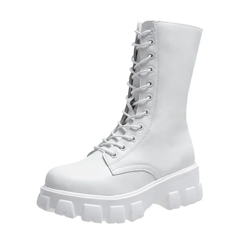 Spring and Fall 2024 new fashion comfortable round head casual mid-heel Doc Martens boots