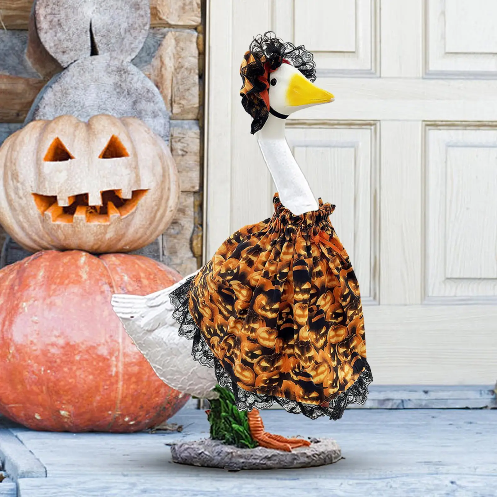 

Geese Outfit Garden Animal Outfit Holiday Geese Costume with Hat for Yard Party Accessories Outdoor Porch Decorations