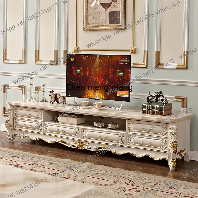 

Низкая тумба под телевизор из европейского мрамора для гостиной, современный белый деревянный шкаф для хранения, мебель для телевизора