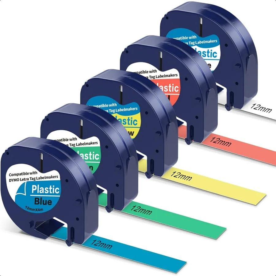

5Pack Tape Compatible with DYMO Letratag Refills Replacement for DYMO Label Maker Refills 91331 91332 91333 91334 91335 Color P