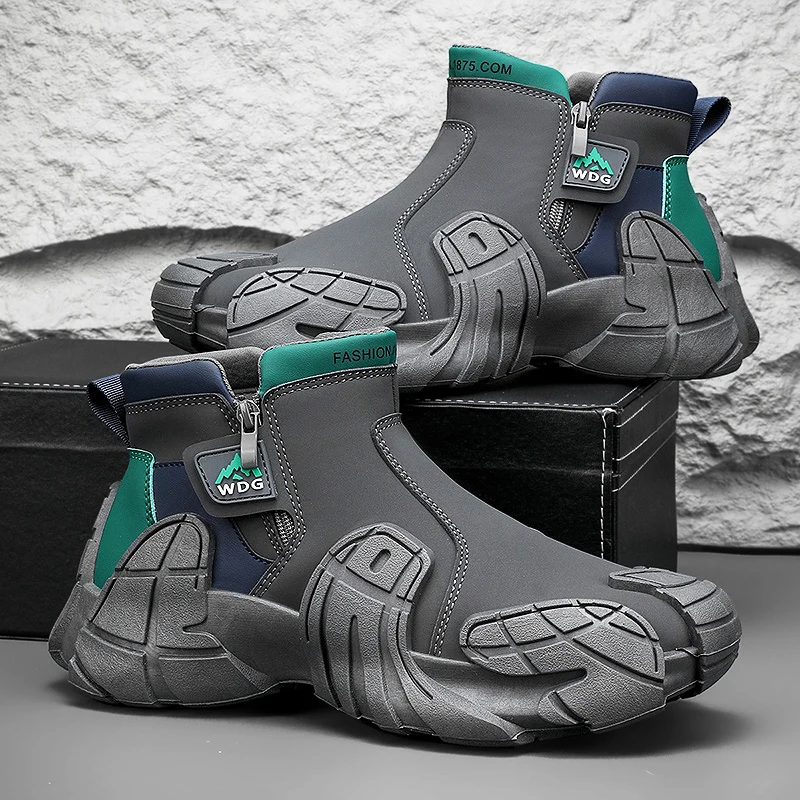 

High-Top Men's Boots Spring Outdoor Casual Sports Hiking Mountain Climbing Waterproof Non-Slip Workwear Boots