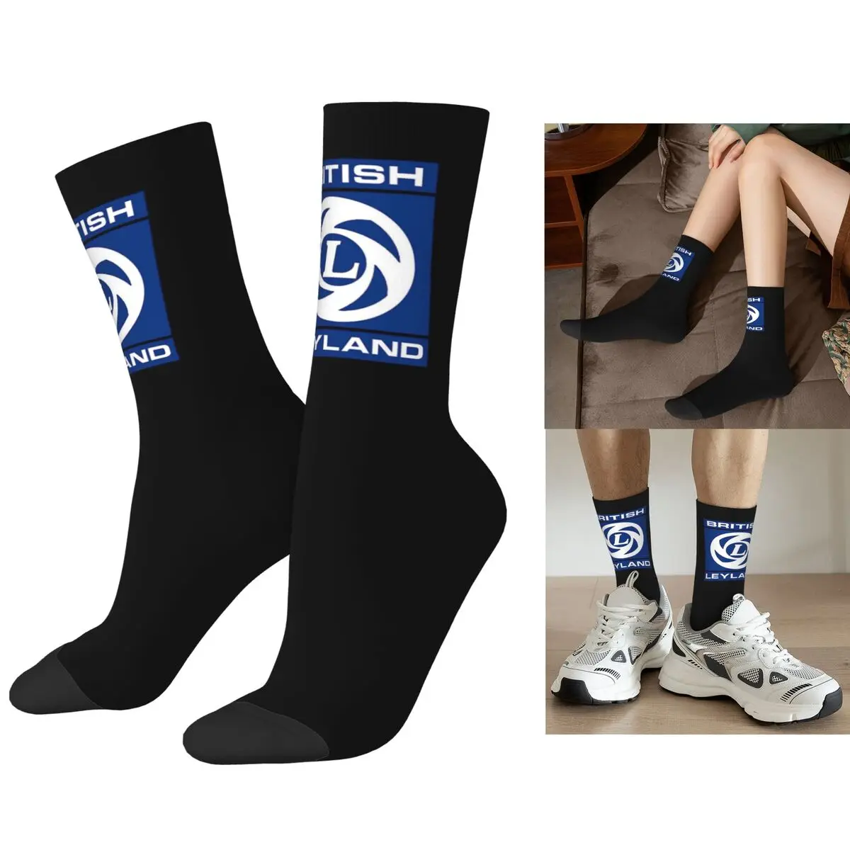

Носки с логотипом British Leyland, впитывающие пот чулки в стиле Харадзюку, всесезонные длинные носки, аксессуары для мужчин и женщин