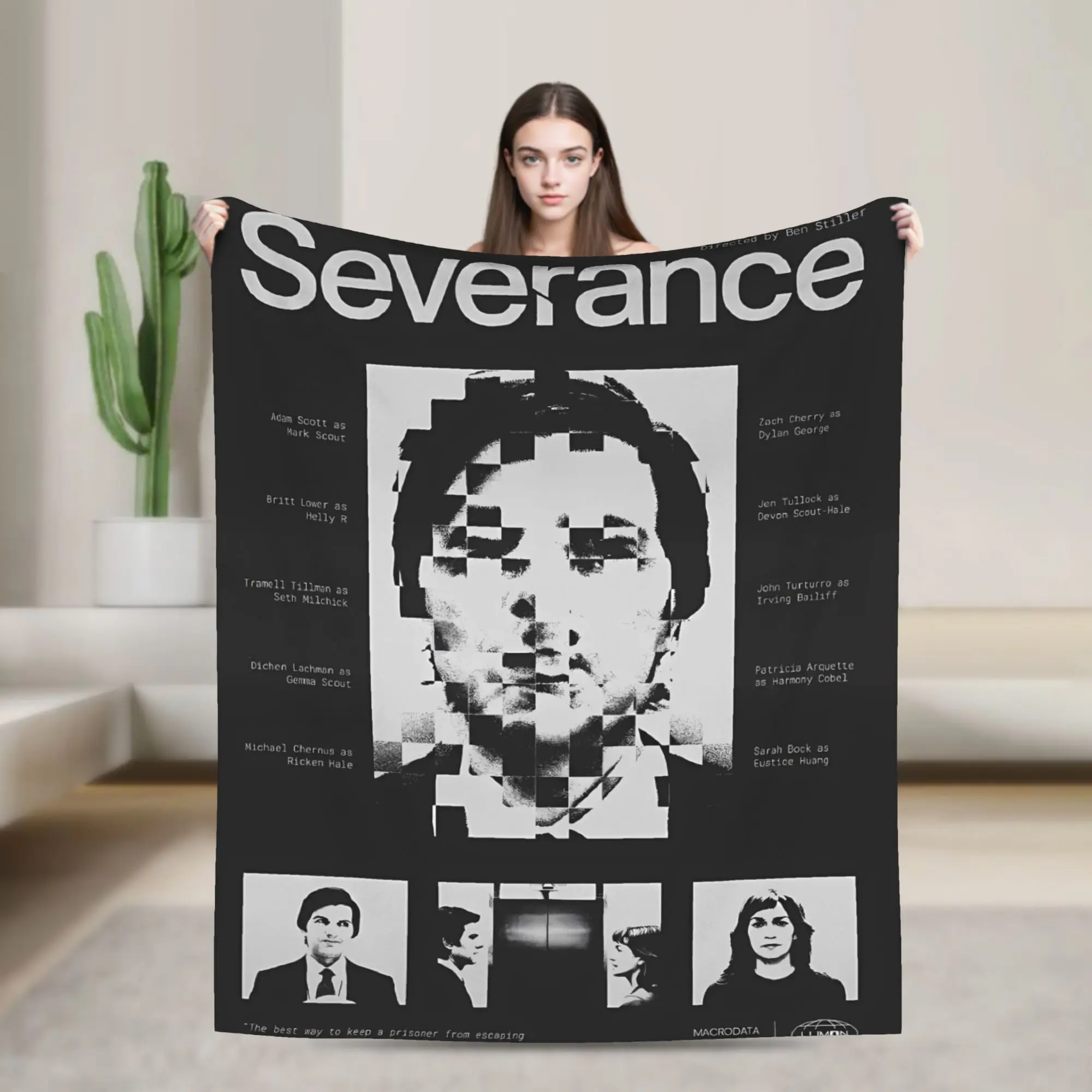 Super Warm BlanketStudents Travel Lumon Industries Severance Tv  Throw Blanket  Flannel Bedspread Living Room Funny Bed Cover