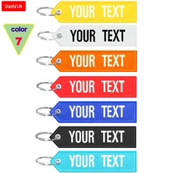 Personality Name Patch Embroidery Key Chain Tag for Motorcycles Scooters and Cars Aviation Bag Customized the Key-chain