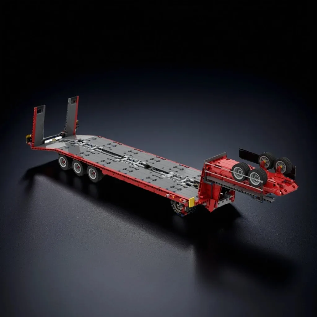 

1293pcs MOC Low Loader Semitrailer Mechanical Modification Technic Series Building Blocks Model Gift