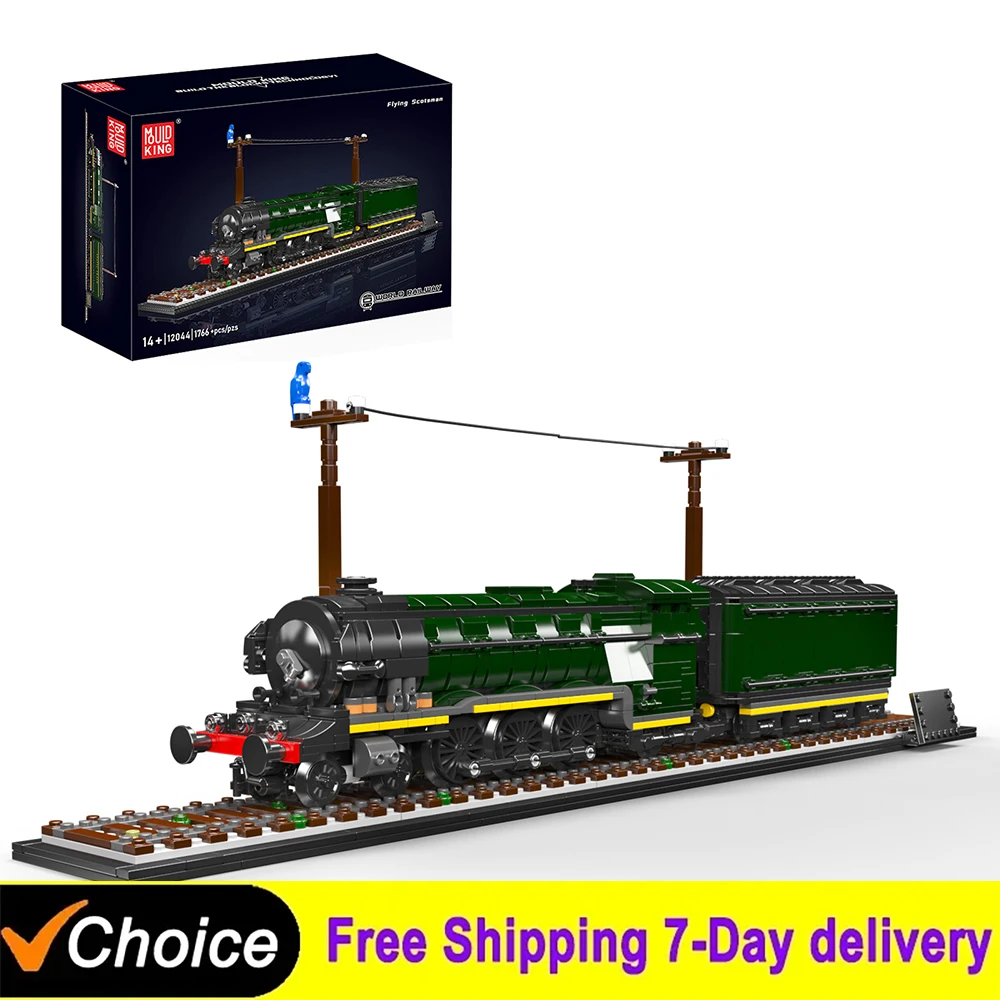 

1766PCS Technical Scottish Track Train Building Blocks Set The Flying Scotsman Steam Locomotive Model Bricks Toys Kids Gifts