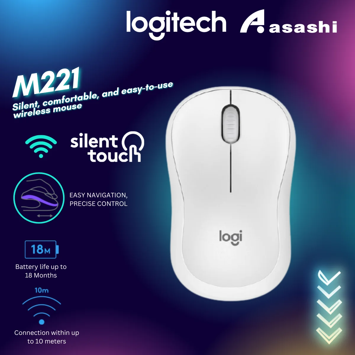 Logitech Wireless Mouse for Girls Office Compact Portable Notebook Computer Mouse Peripheral LOGI M-Series M220