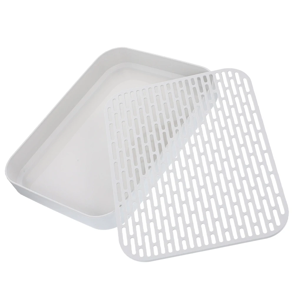

Double Layer Draining Tray Dish Drying Rack for Kitchen Bathroom White Large Capacity Storage Organizer Tea Cup Fruit