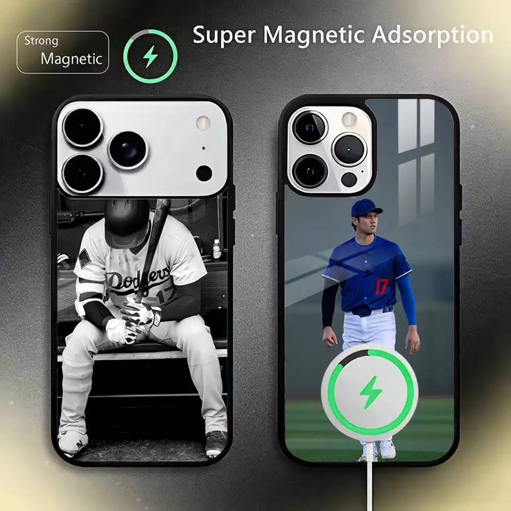 

S-Shohei Ohtani Baseball NO 17 Phone Case For IPhone17 16 15 14 13 12 11 Pro Max 16/15/14Plus Wireless Charger Cover Funda