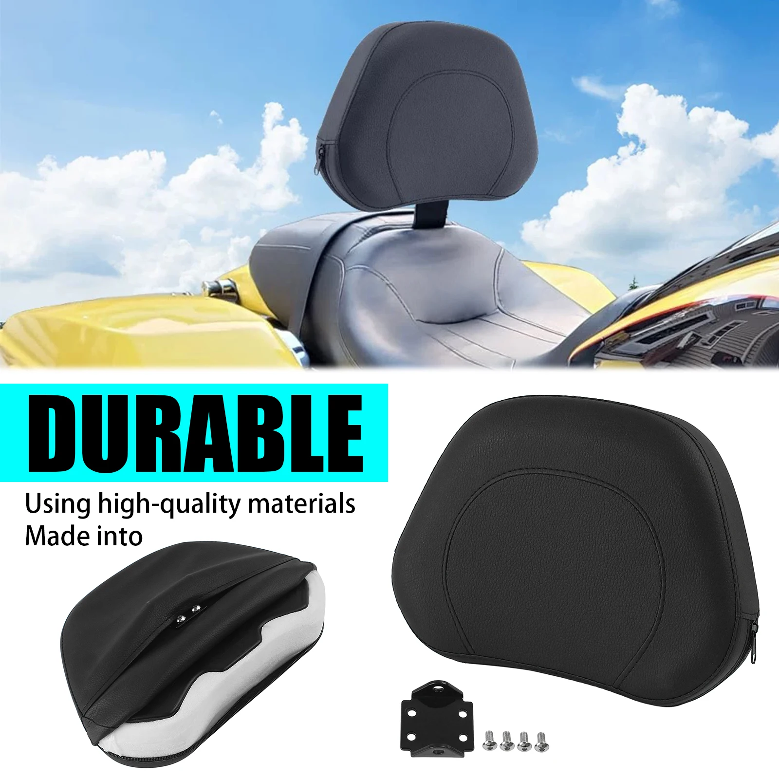 Motorrad Zubehör Hinten Passagier Rückenlehne Pad Kissen Pad Für Harley Yamaha Honda Suzuki Kawasaki Chopper Cruiser