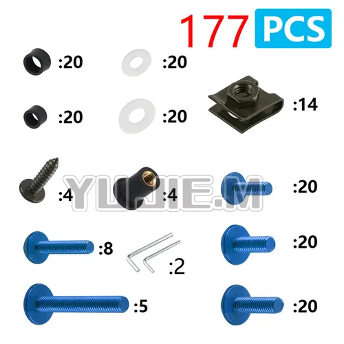 Imagen 2 del producto Kit de tornillos de carenado completo de aluminio para motocicleta, tuerca de tornillo para carrocería, compatible con BMW F650GS F700GS F800GS F800GT F800ST F800GSA G310R F800R