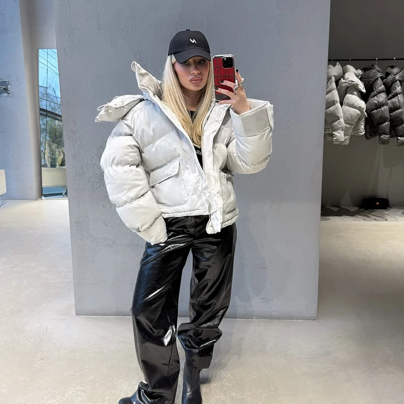 All-Matched Solid Women's Cotton Coat Hooded Zipper Full Sleeves Thicken Casual Jacket 2026 Autumn Winter Lady Fashion Tops