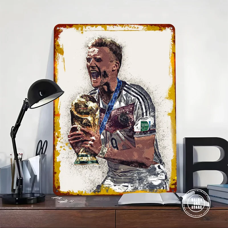 Andre Schuerrle Splatter Printing Poster Customized Retro Wall Art Vintage Metal Signs for Fans Decoration Room House Decor Home