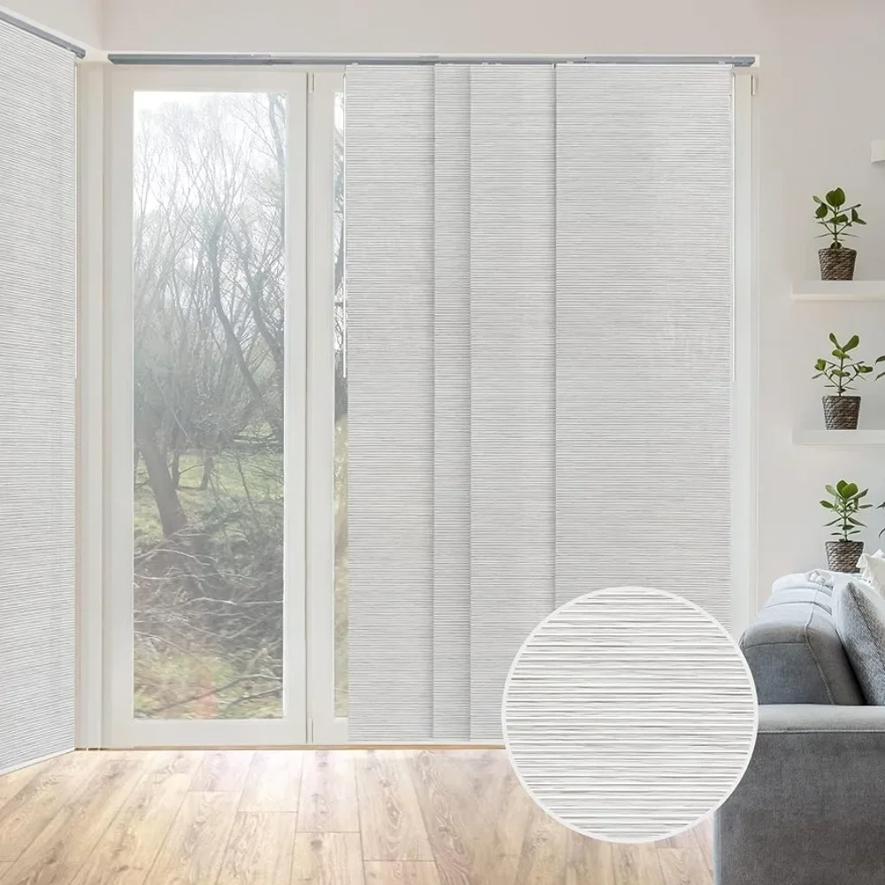 Extendable Window Blinds for Sliding Glass Doors and Patio Doors Curtains Trimmable Natural Woven Panel Curtain Freight free