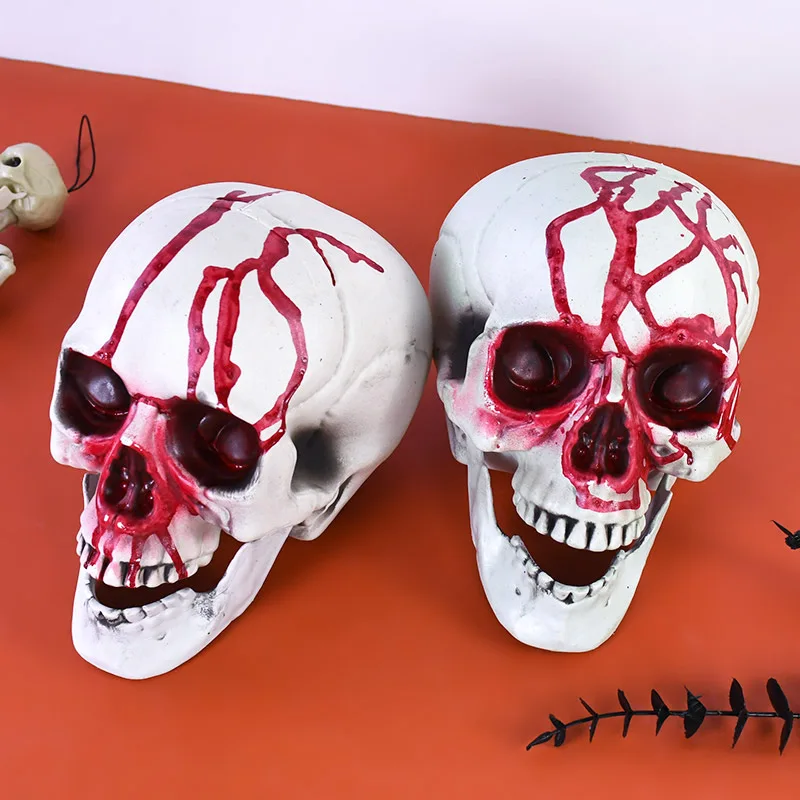 

Realistic Bloody Skull Head Skeleton Statue Halloween Horror Photo Prop Bar Home Decor Haunted House Halloween Party Supplies