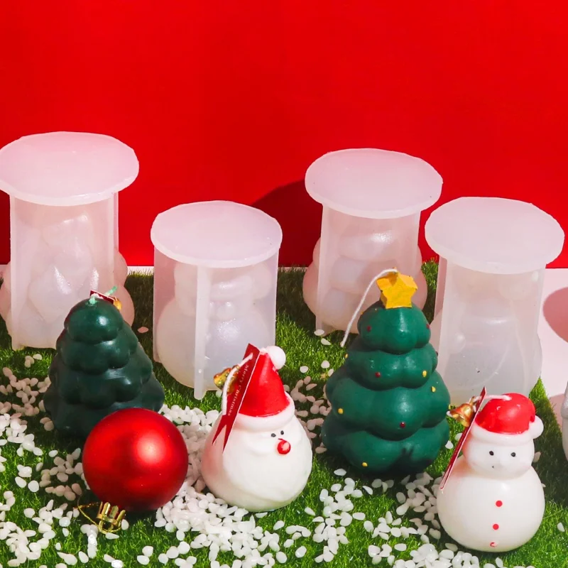 DIY Christmas element candle silicone mold Christmas tree snowman ornaments epoxy mold