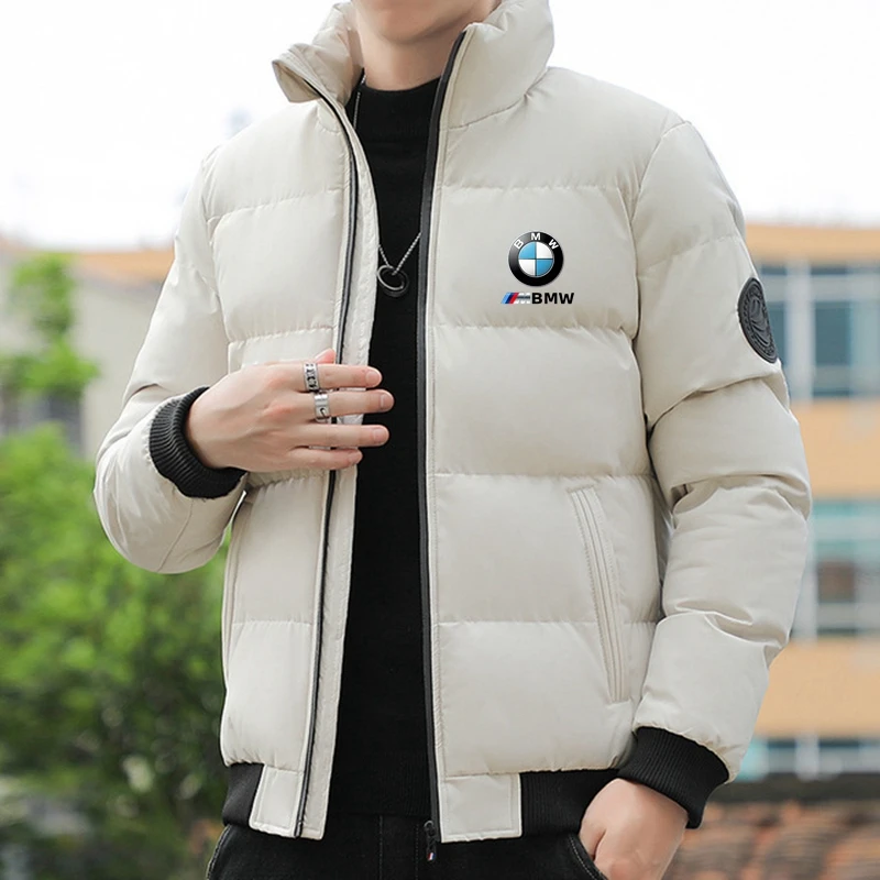 BMW Mens Winter Jackets and Coats Cotton Outerwear Clothing 2025 New Parkas Jacket Men's Windbreaker Thick Warm Male M-5XL