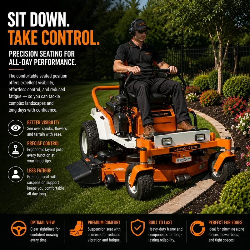 Commercial 60 Inch 36 Inch Stand up Zero Turn Ride on Lawn Mower with Rotary Blades Professional Landscape Maintenance