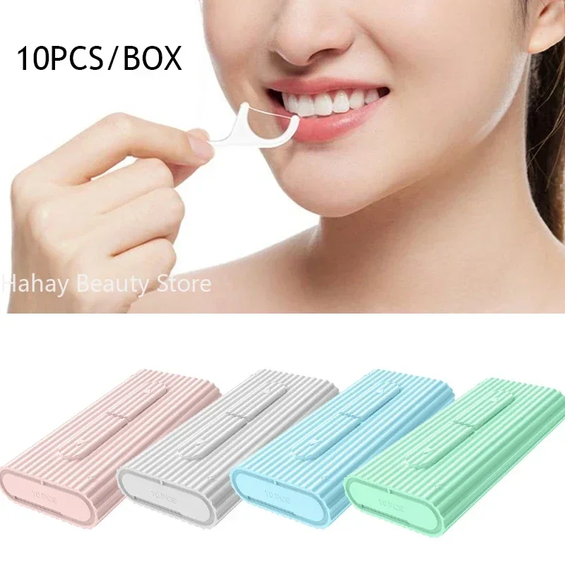 

Portable Plastic Teeth Flosser Automatic Storage Box Floss Pick Dispenser Convenient Practical Great for Traveling Camping