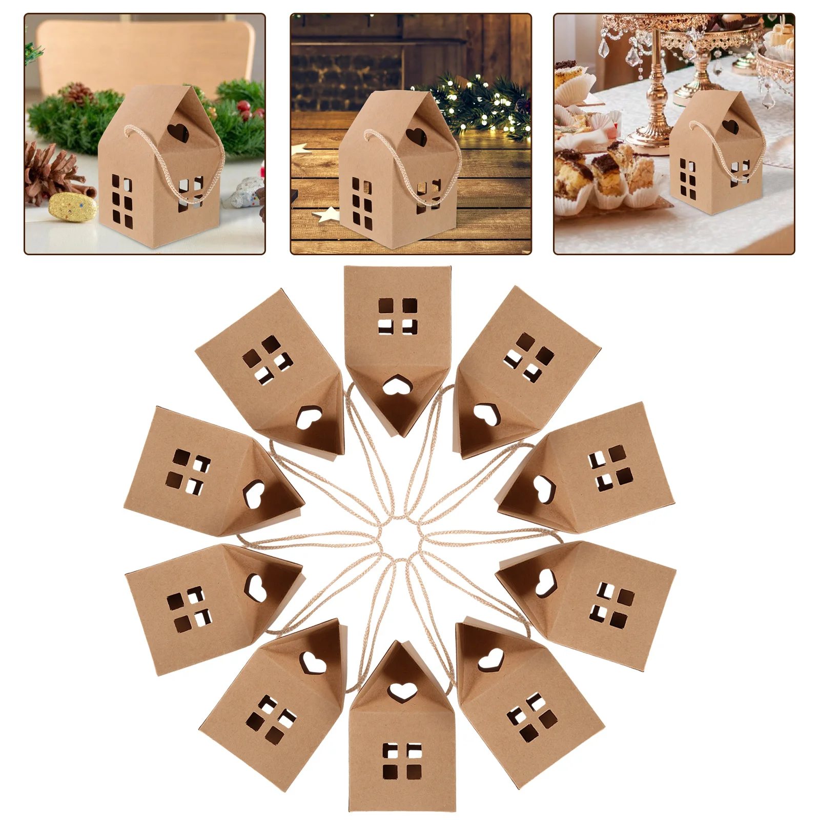 

15 Pcs Square Box Portable Gift Bridesmaid Cardboard Boxes Paper Candy Fudge Handle Baking