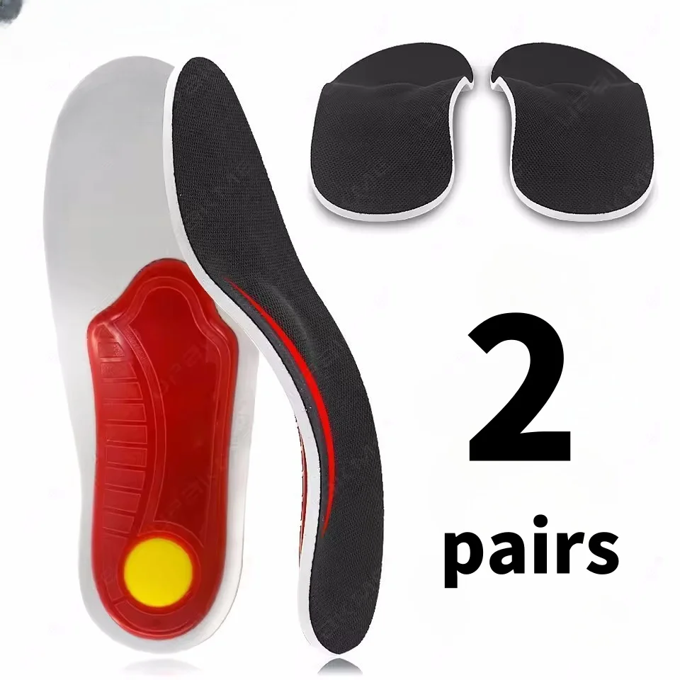 

2 Pairs Orthopedic Insoles for Man Women Gel Insole Silicone Arch Support Pads Sport Shoe Pad Insert