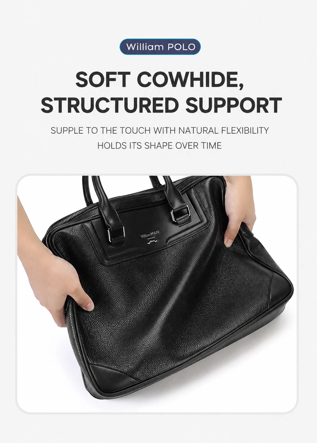 Men's Genuine Leather Briefcase Business Handbag Premium Office Work Commuter Carry Bag Luxury Gift for Men
