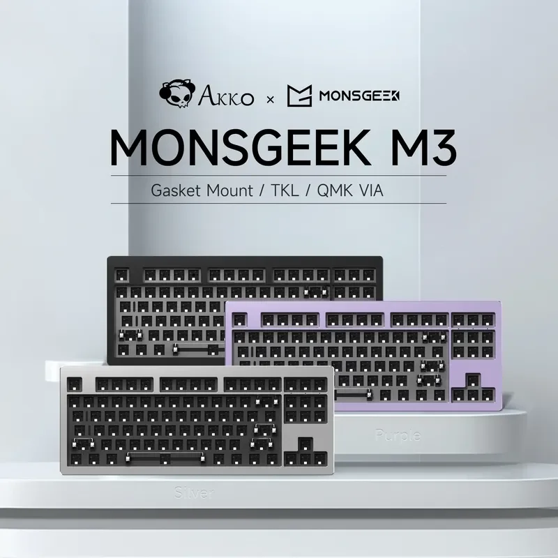 Monsgeek M3- Aluminum Mechanical Keyboard Kit  Tkl  Rgb Hot Swappable Barebone Front South Cnc Metal Assembled Through Washers