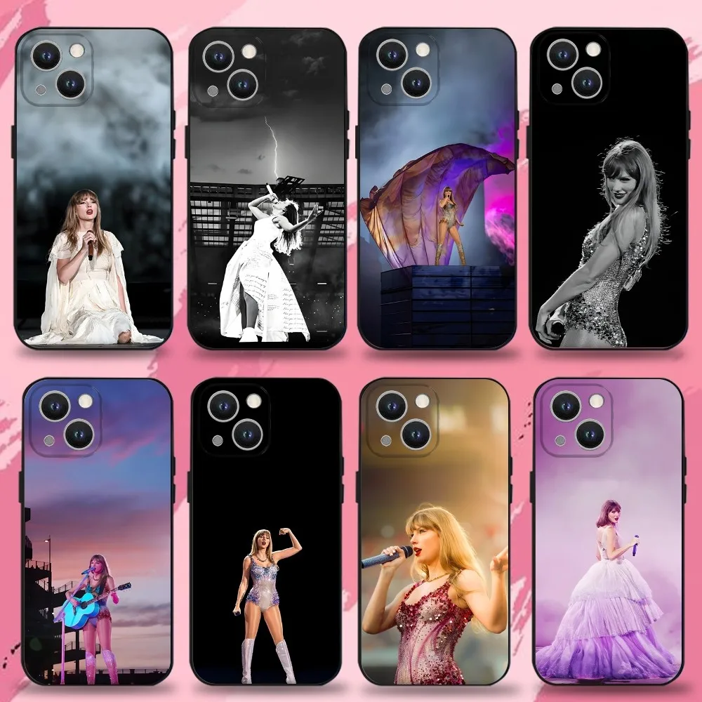 

T-Taylors Swifts Phone Case For iPhone 16,15,14,13,12,11 Plus,Pro Max,XS,X,XR,SE,Mini,8,7,Soft Silicone Black Cover