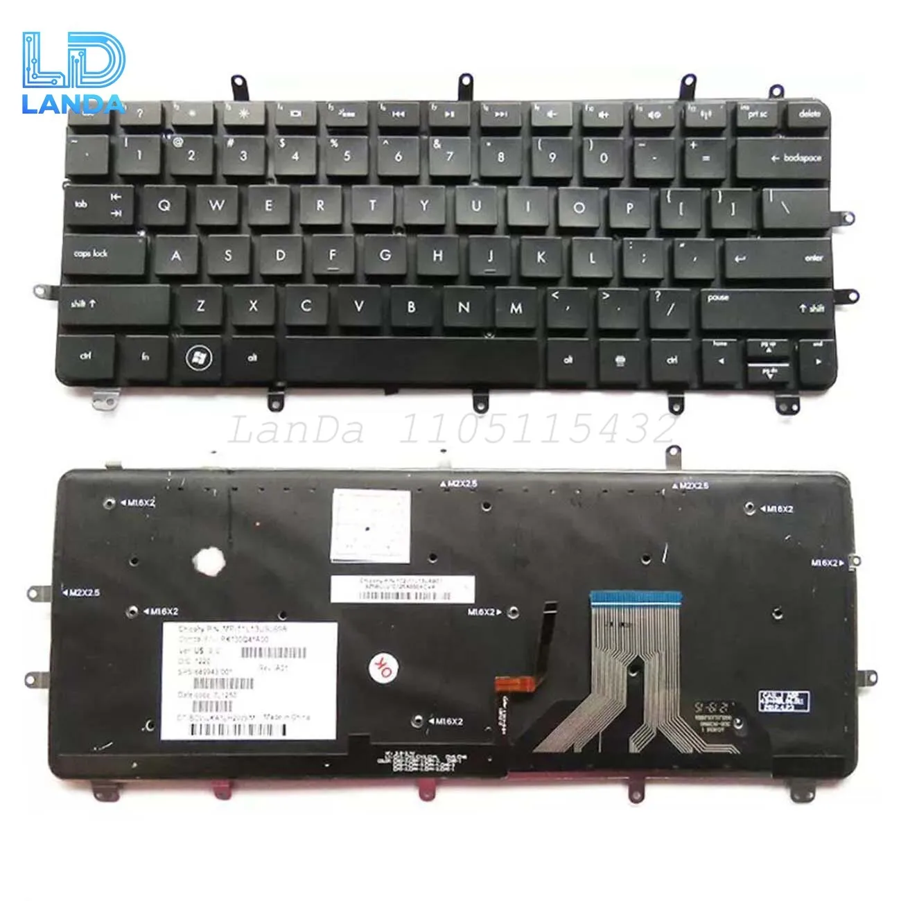 

Keyboard For HP Spectre XT Pro 13-2000 TPN-C104 XT-13 XT-13B000 Black US Backlit