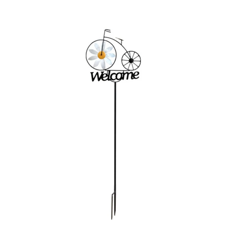 

Wind Spinner Metal 3D Windmill Bike Welcome Sign Stakes Bike Stand Craft Outdoor Yard & Garden Accessoriess