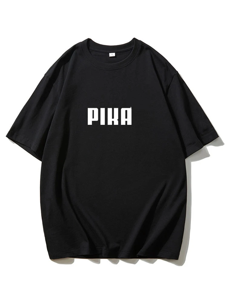 

Summer men's fashion brand 100% pure cotton top, PIKA pattern printed short-sleeved T-shirt, trendy and versatile clothing top
