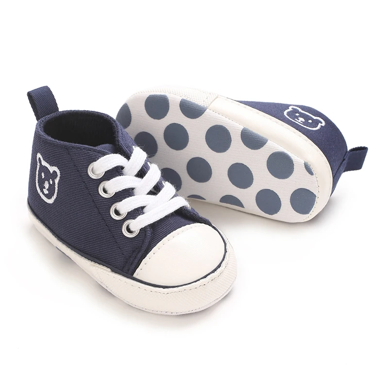 Sepatu Bayi Baru Lahir Bayi Laki-laki Perempuan First Walker, Sepatu Bayi Sol Karet Lembut Sepatu Balita Anti-selip High-Top Fashion