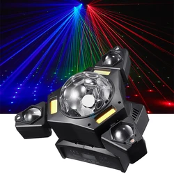 80W 3 Arms Stage Lights Magic Ball Beam Strobe Laser 4In1 LED Dj Moving Head Lighting DMX512 For Disco Party