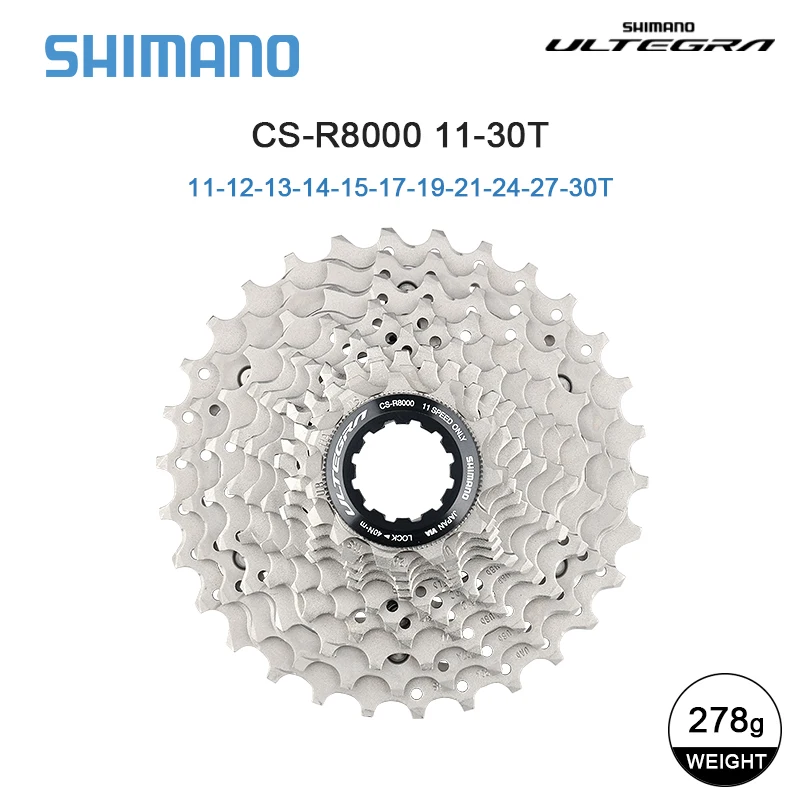 SHIMANO ULTEGRA 11Speed Road Cassette R8000 28/30/32T Groupset KMC X11/HG601 Chain 11V Flywheel K7 1X11S Sprocket Road Bike Kit