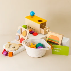 Kid Montessori Toy Baby Wooden Macaron Permanence Drawer Box Toys Busy Drum Color Shape Cognition Match Educational Sensory Toys